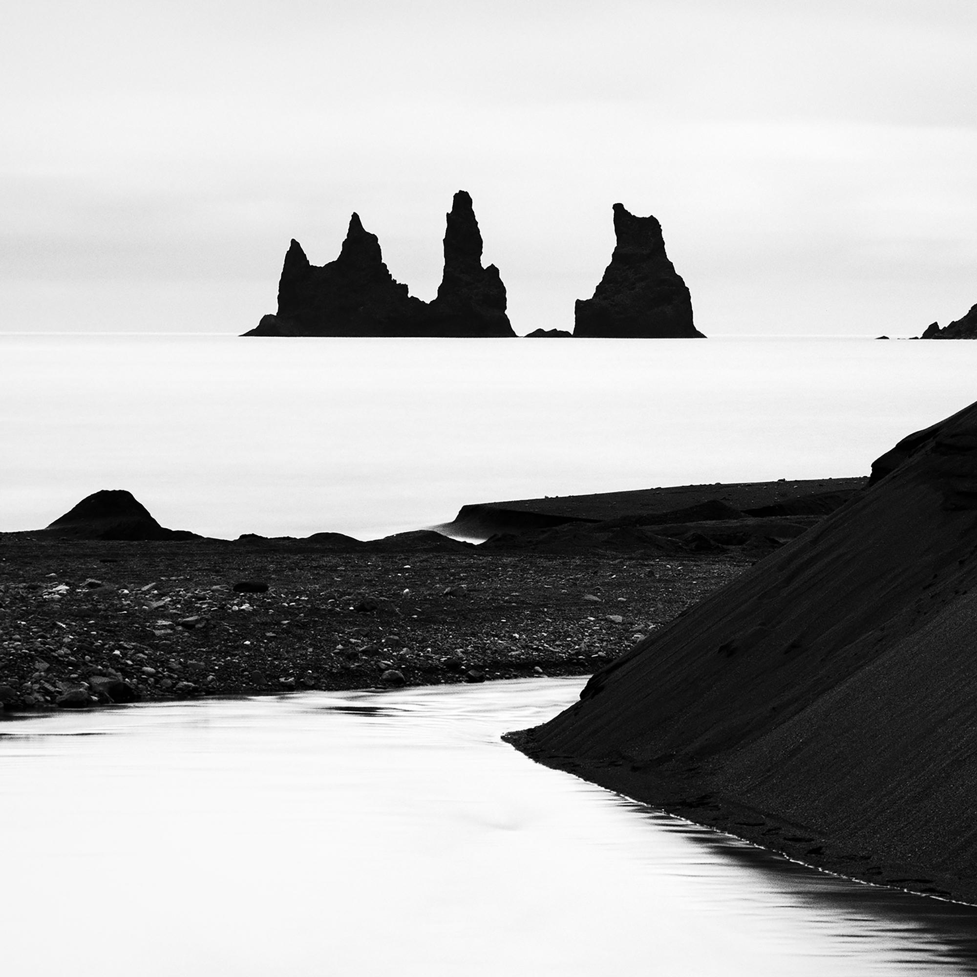 Reynisdrangar, black beach, Iceland, long exposure landscape art photography For Sale 3
