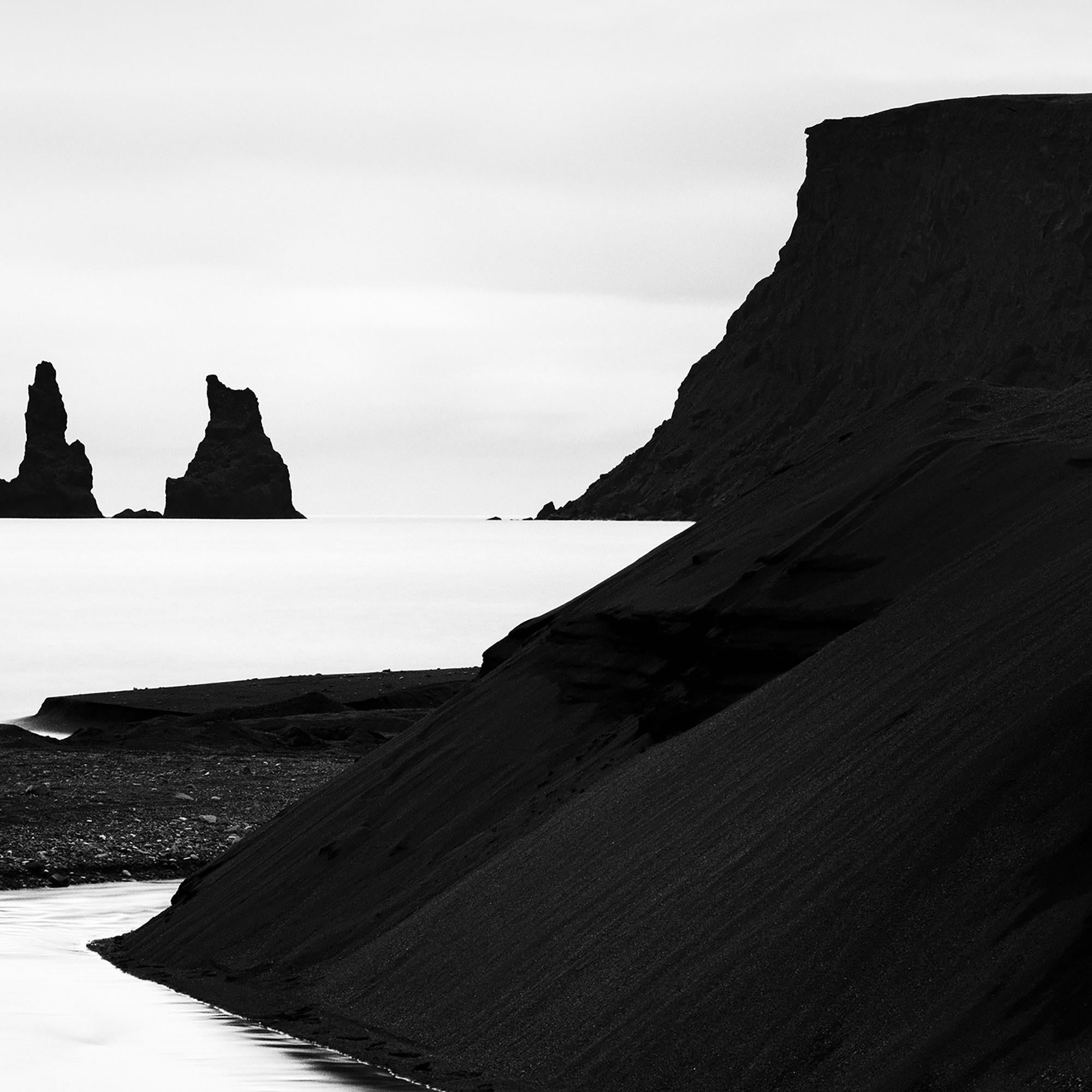 Reynisdrangar, black beach, Iceland, long exposure landscape art photography For Sale 4