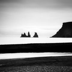 Reynisdrangar, Black Sand Beach, Iceland, black and white photography, landscape