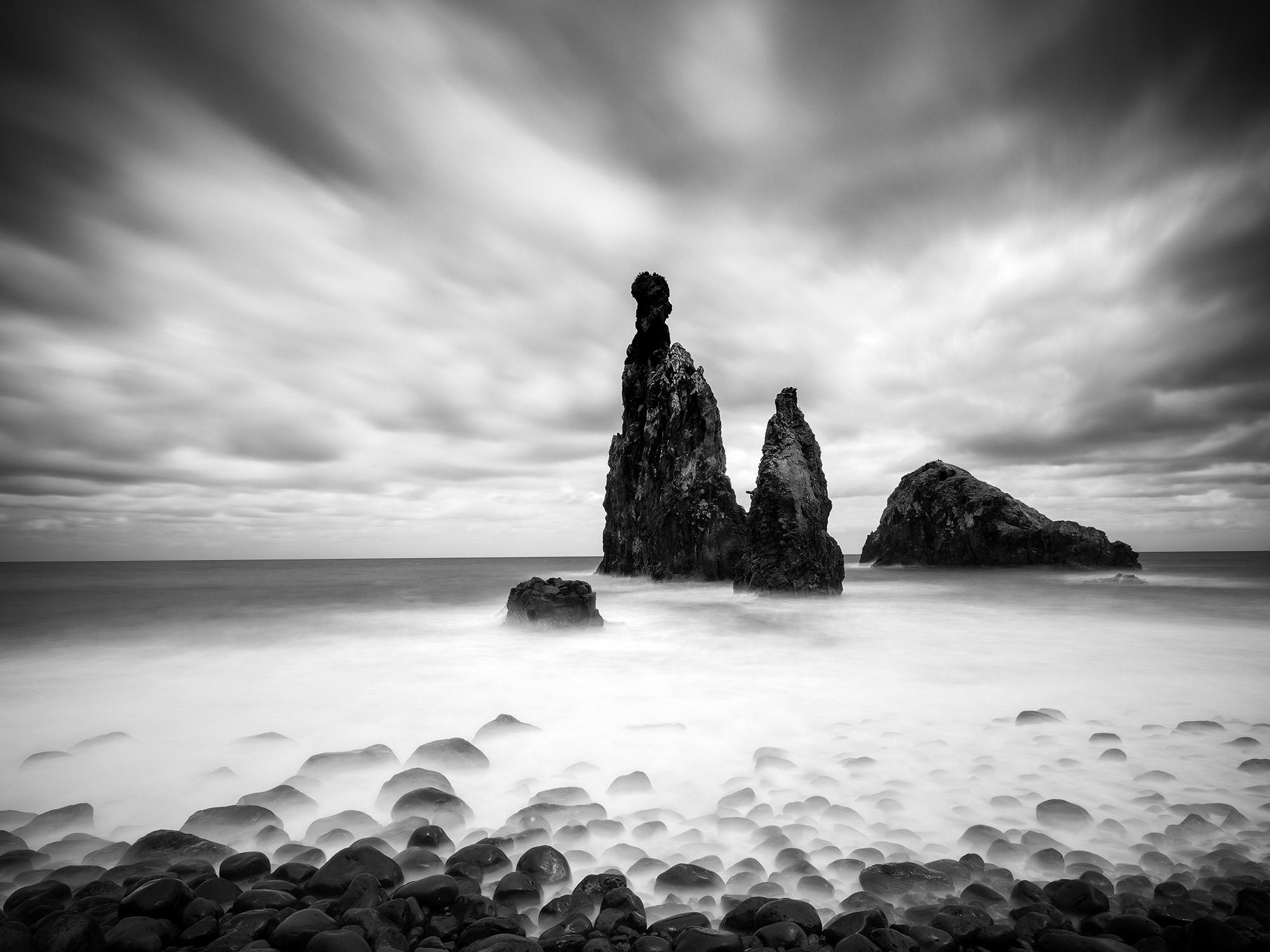 Gerald Berghammer Black and White Photograph - Ribeira da Janela, Portugal, Black and white fine art photography, landscape