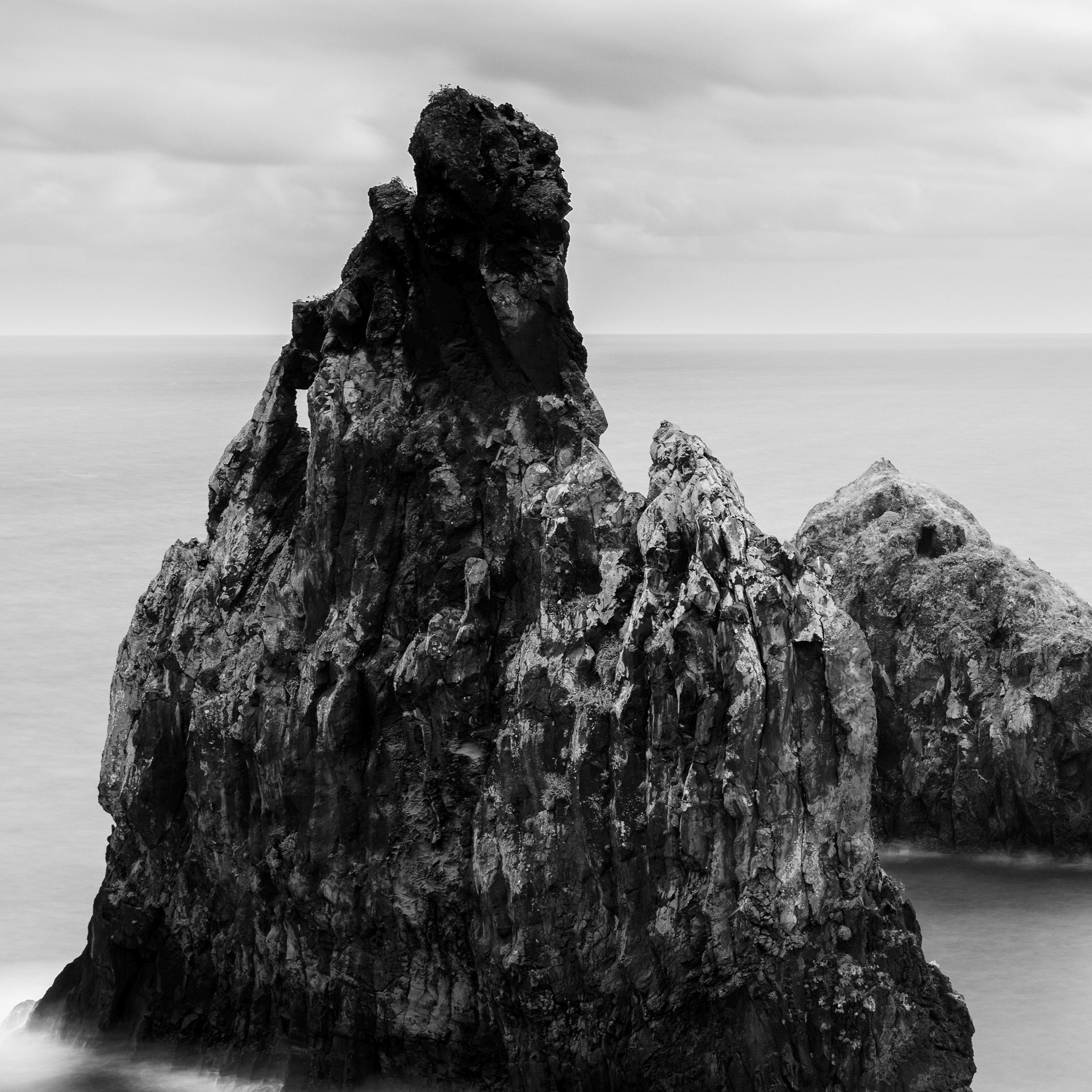 Ribeira da Janela Rocks, shoreline, black and white art waterscape photography For Sale 5