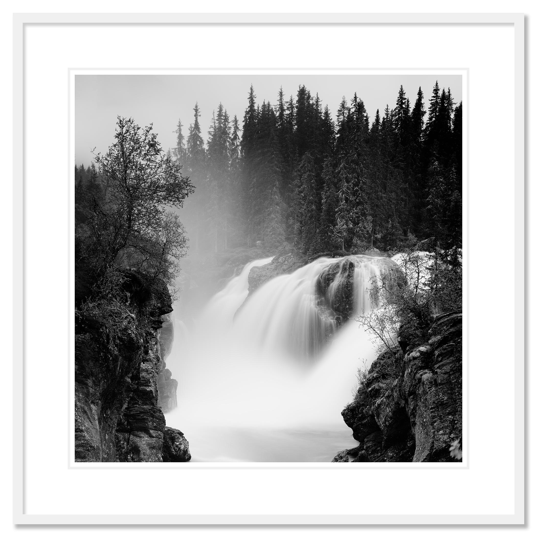 Rjukandefossen Waterfall Study 1, Norway - no. 21373
Archival pigment ink print, edition of 9. Signed, titled, dated and numbered by artist. Certificate of authenticity included. Printed with 4cm white border.

A striking black and white photograph