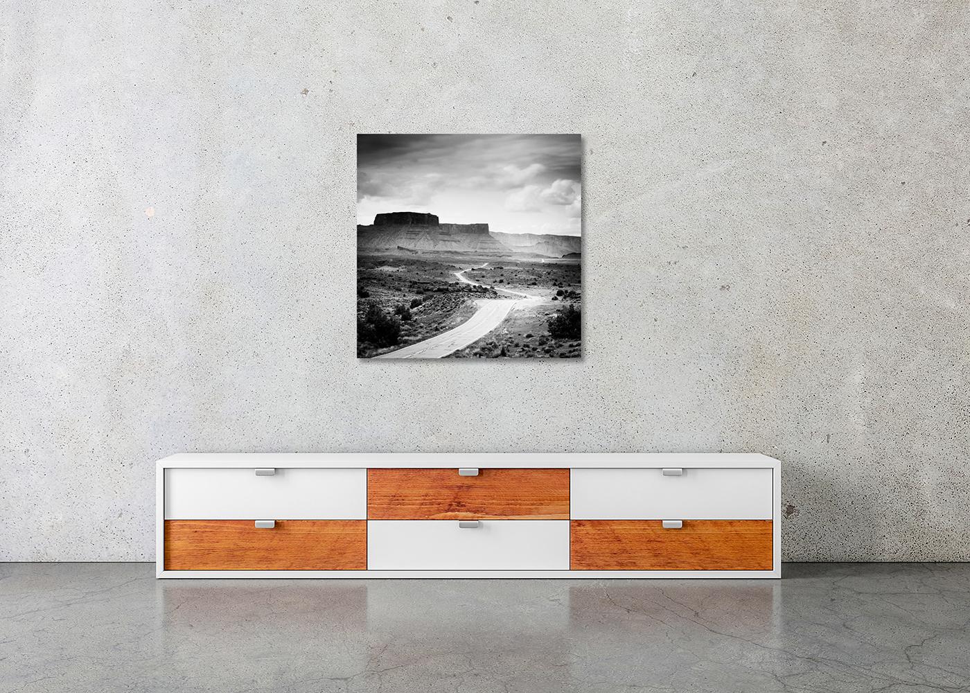 Camino a ninguna parte, Valle de la Muerte, EE.UU., Paisaje monocromo, Fotografía, Limitada en venta 2