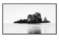 Rock on the Beach Panorama, monochrome photograph, landscape, limited edition