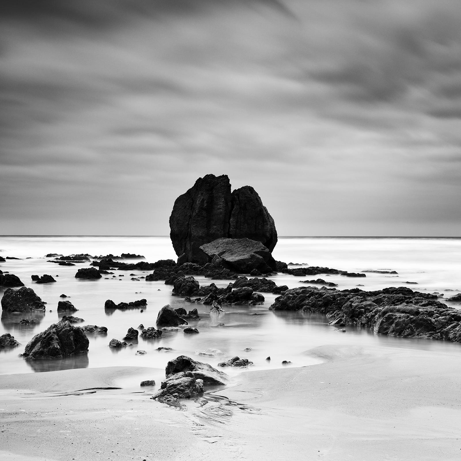 Rocks on the Shore, beach, Atlantic Coast, France, black and white landscape  For Sale 4