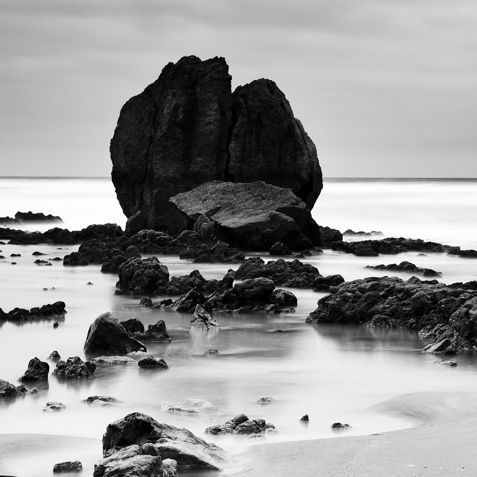 Rocks on the Shore, beach, Atlantic Coast, France, black and white landscape  For Sale 5