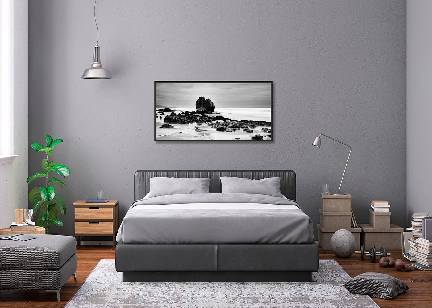 Panorama de rochers sur le SHORE, grande photographie monochrome, édition limitée en vente 1