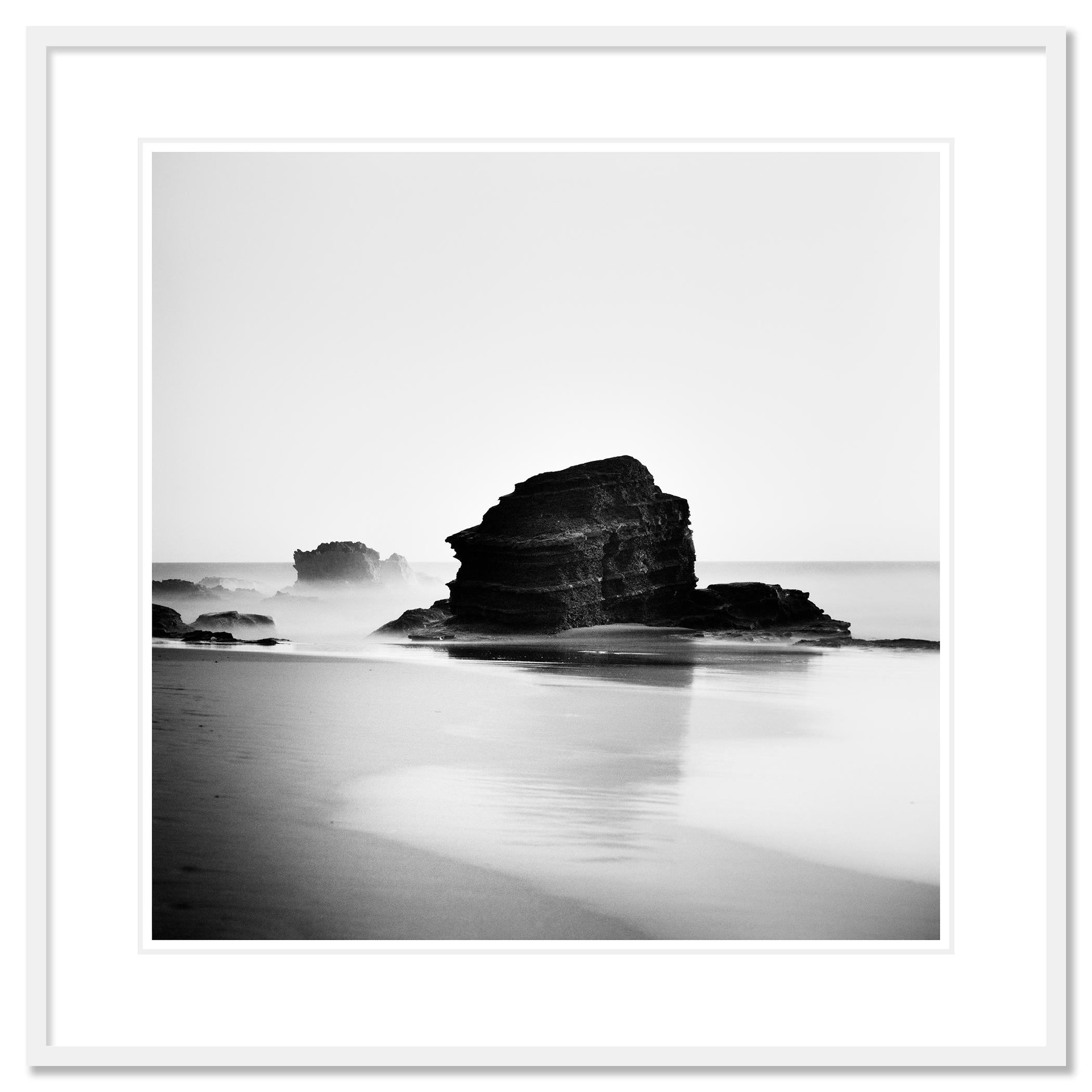 Rocky Beach, minimalist landscape - Gray Landscape Photograph by Gerald Berghammer