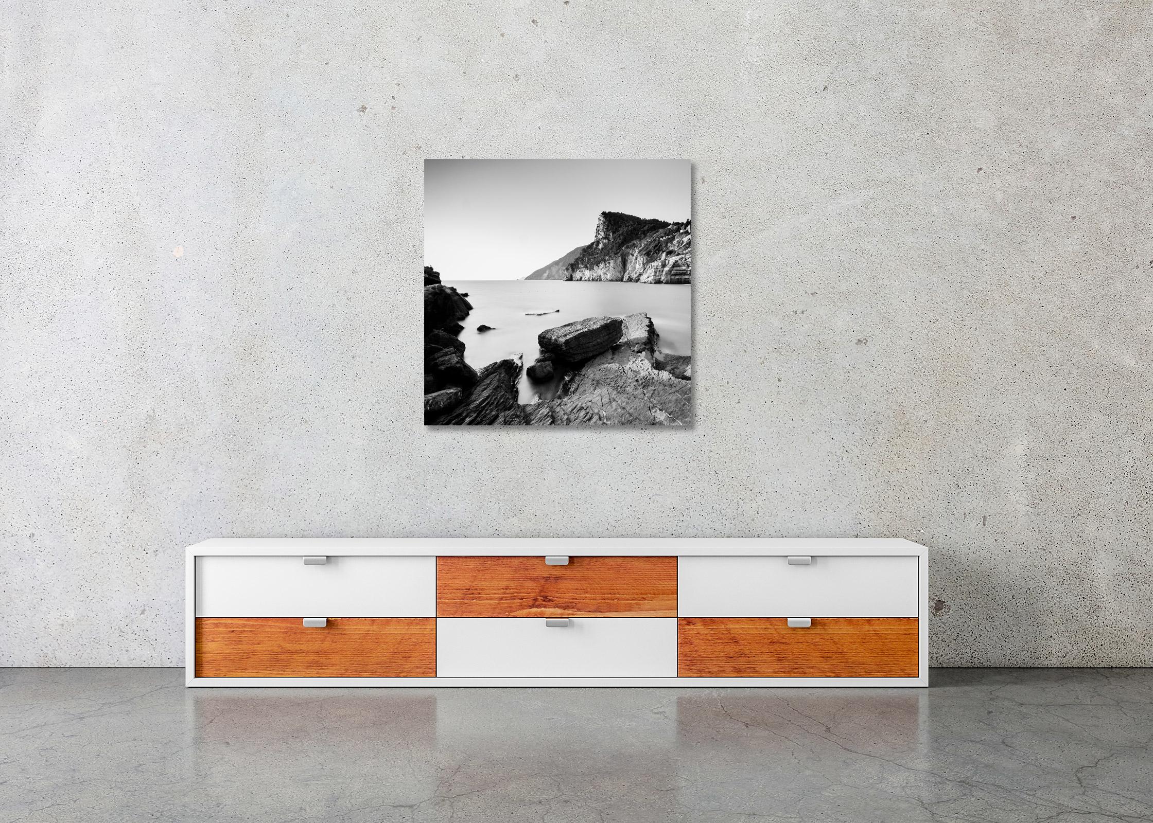 Rocky Coast of Porto Venere, Cinque Terre, monochromo photogrph, limited edition For Sale 2
