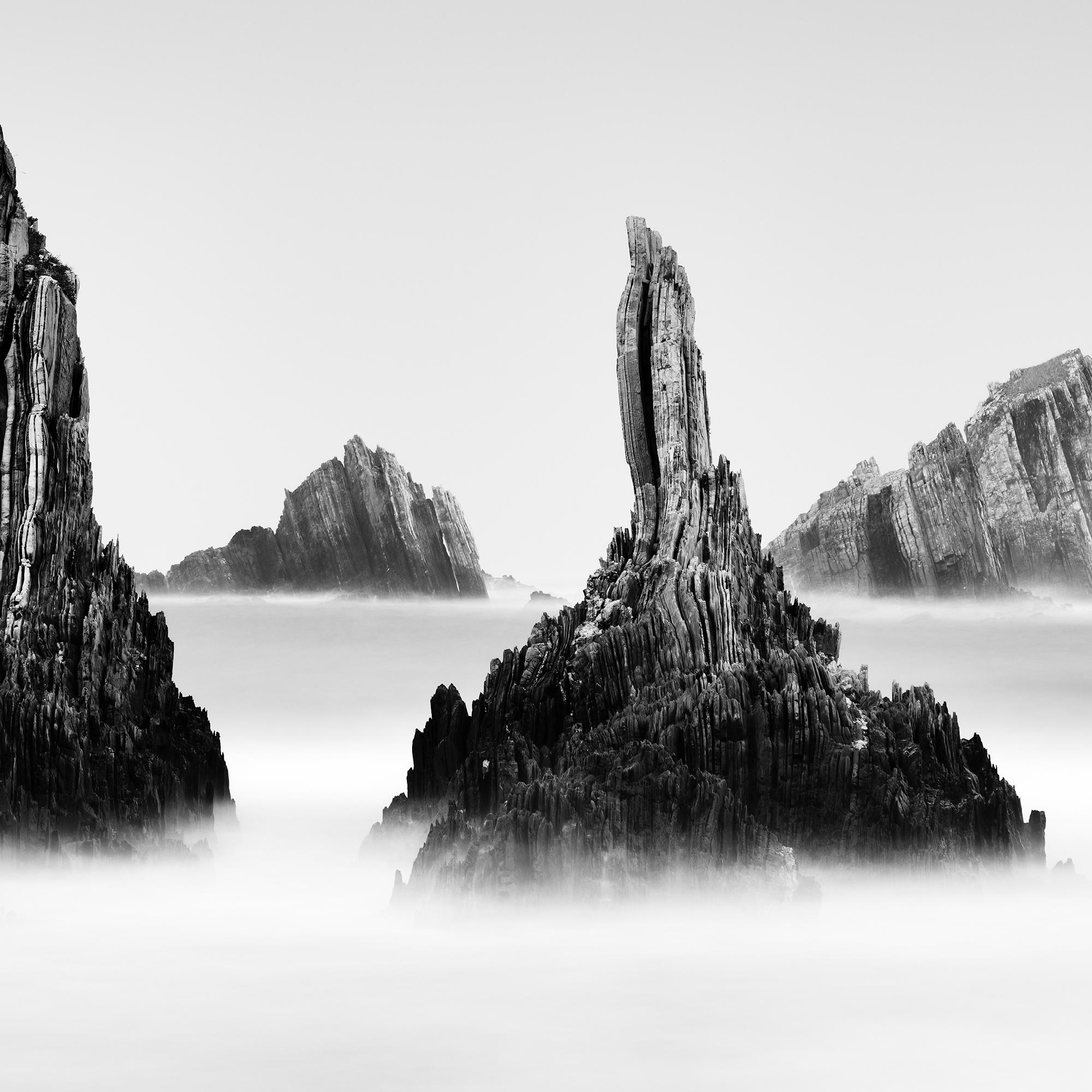 Rocky Peaks, monochrome photograph, minimalist seascape, limted edition print For Sale 5