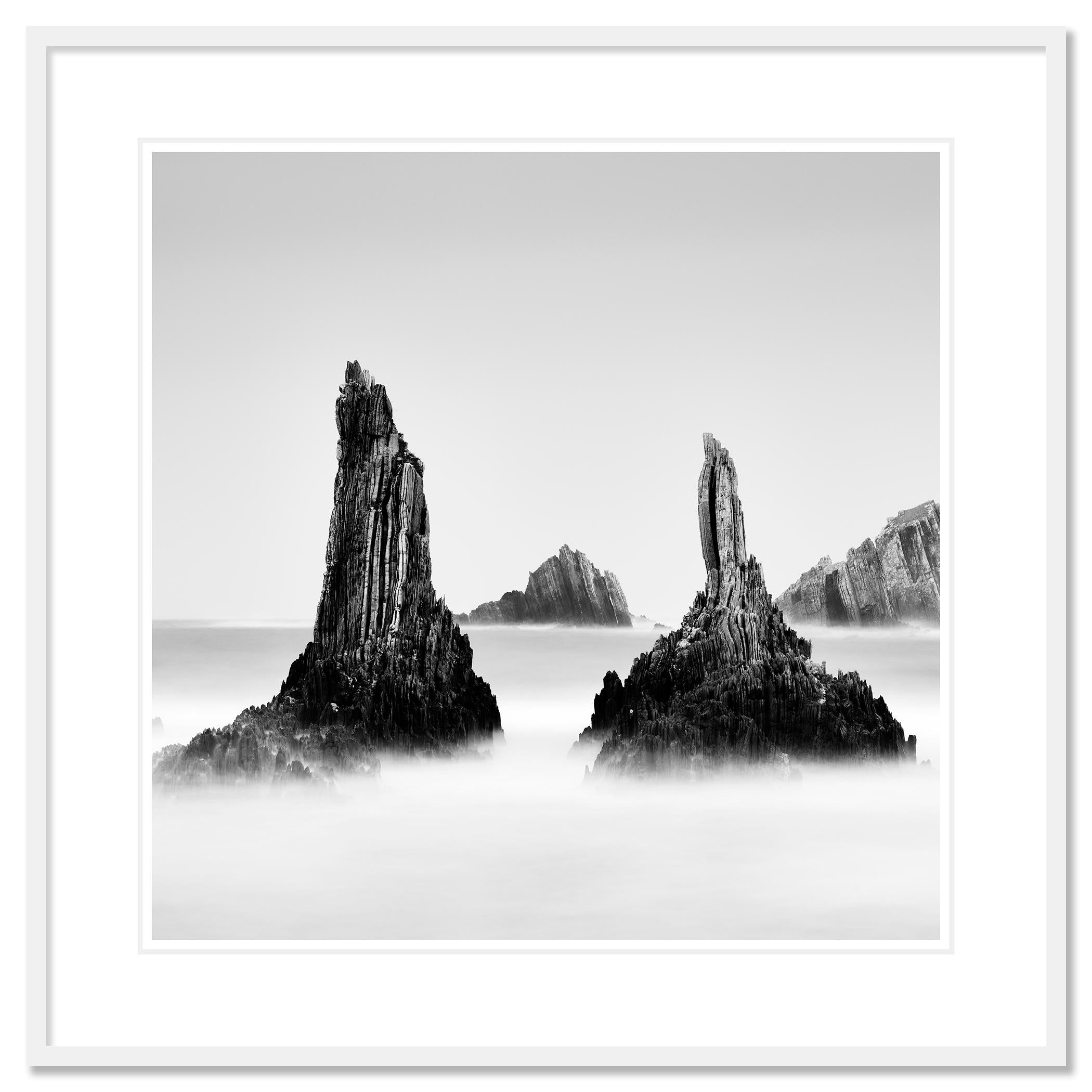 Rocky Peaks, monochrome photograph, minimalist seascape, limted edition print For Sale 1