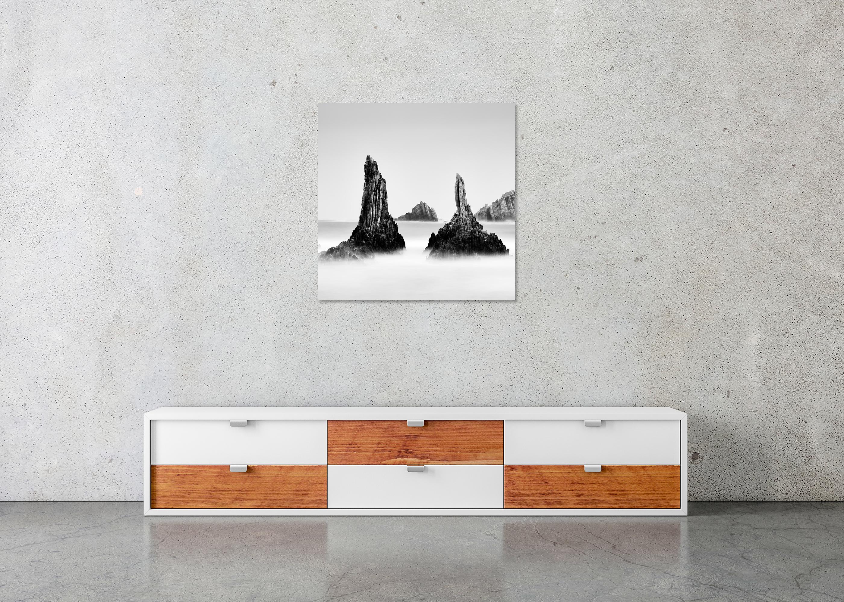 Rocky Peaks, monochrome photograph, minimalist seascape, limted edition print For Sale 4