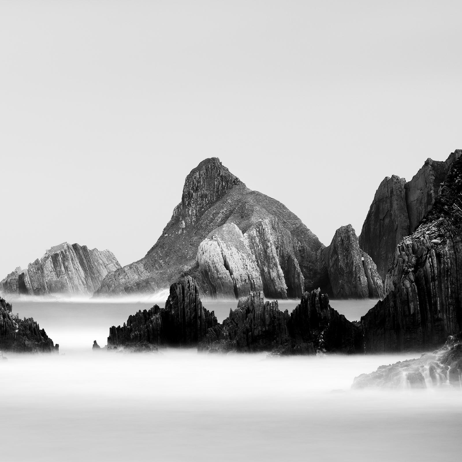 Rocky Peaks Panorama, Atlantic Coast, black and white, seascape, art photography For Sale 6