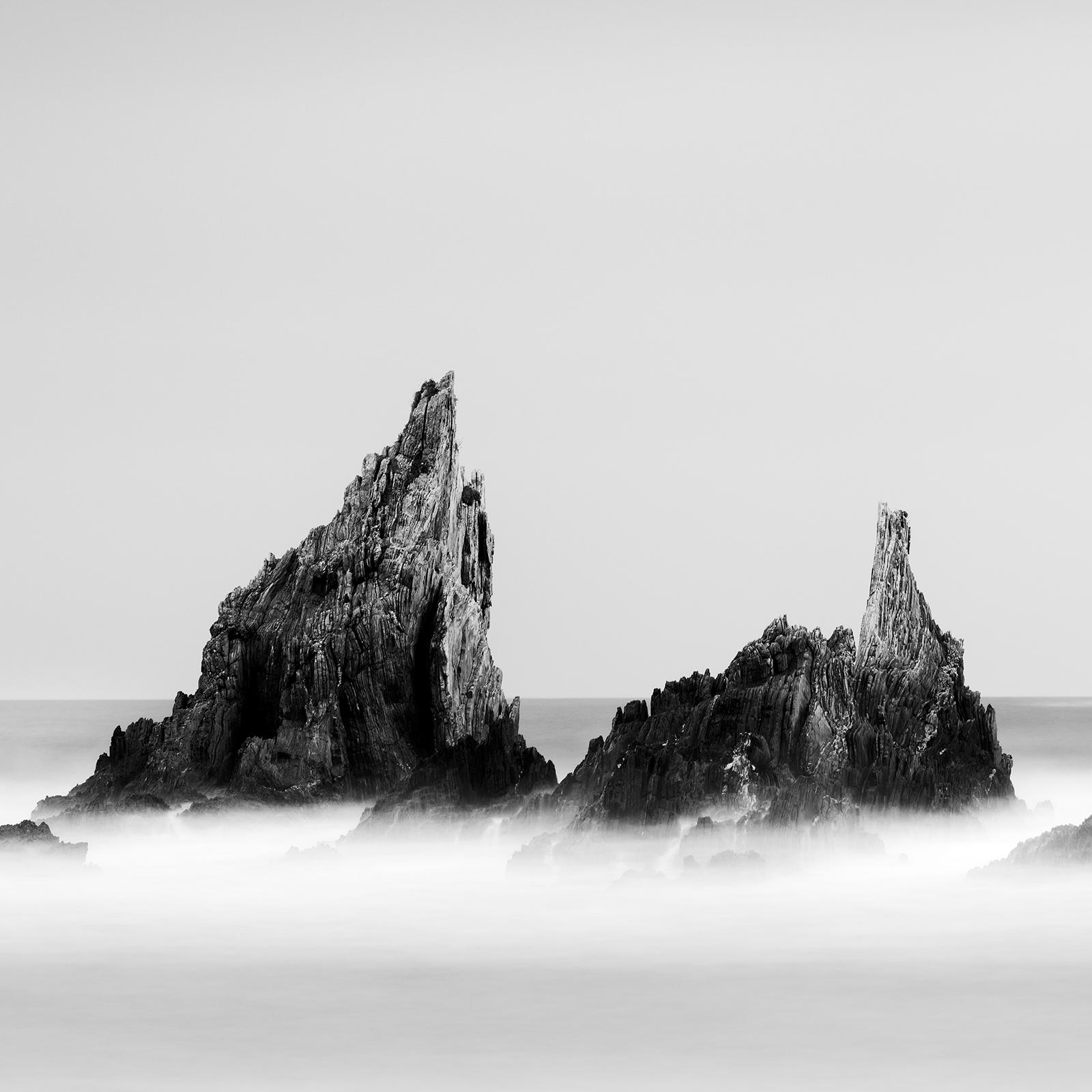 Rocky Peaks Panorama, Atlantic Coast, black and white, seascape, art photography For Sale 4