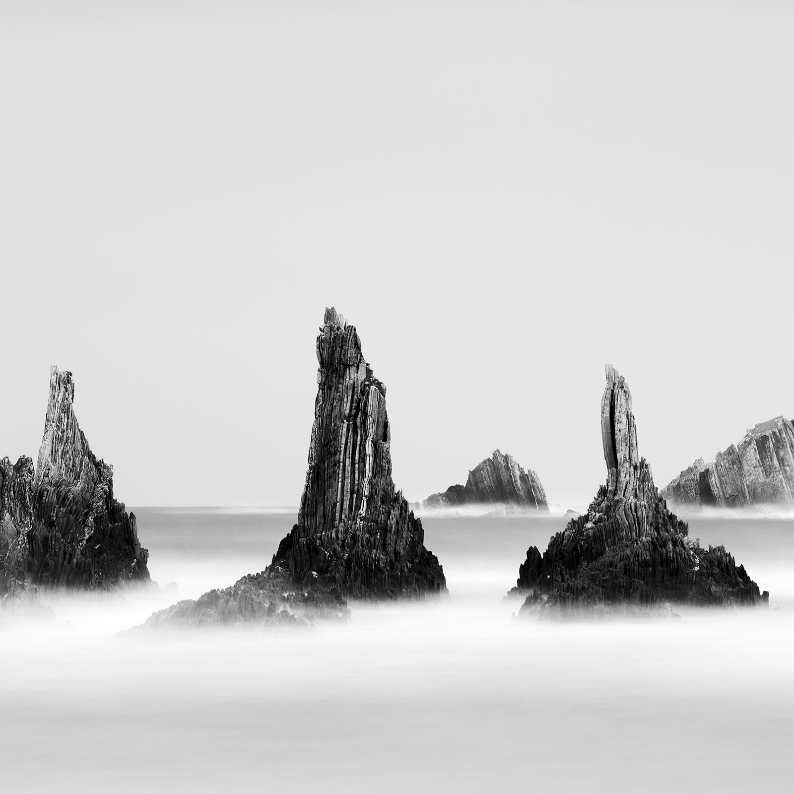 Rocky Peaks Panorama, Atlantic Coast, black and white, seascape, art photography For Sale 5