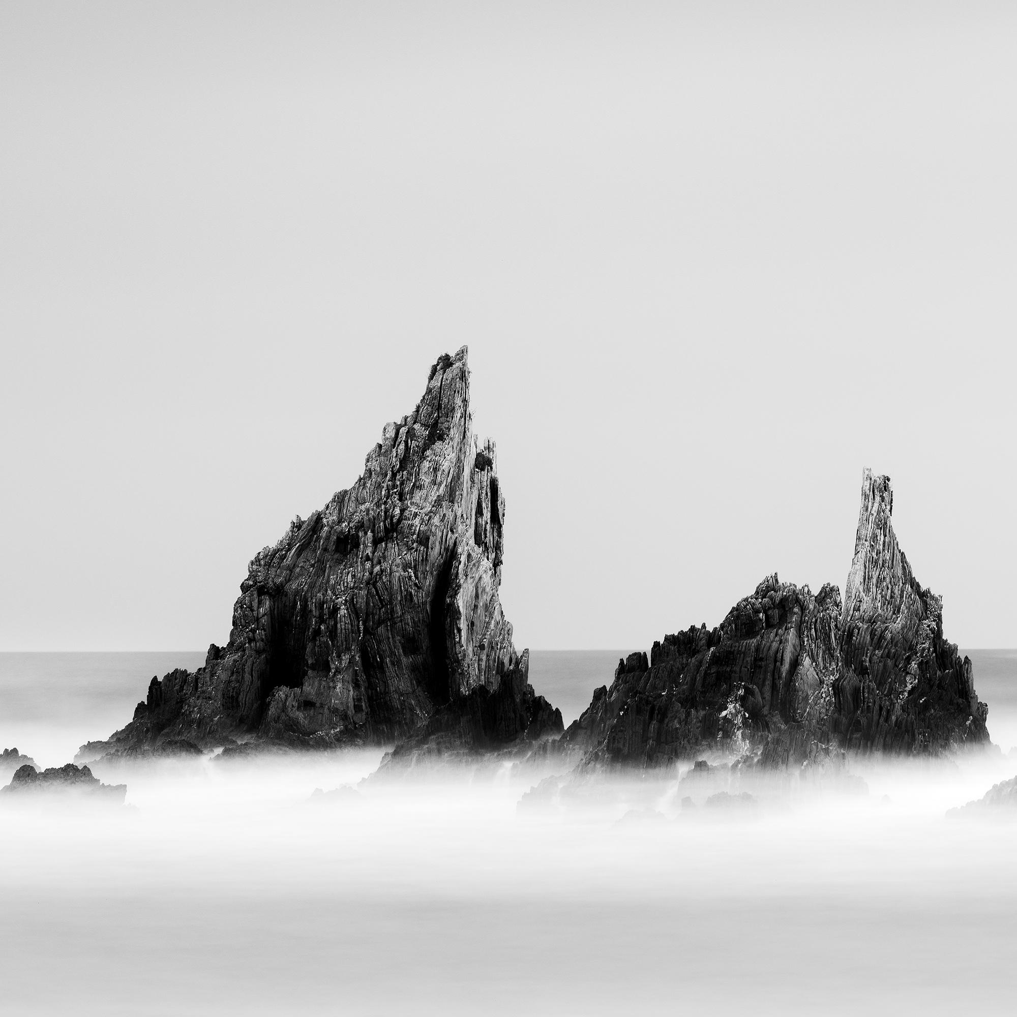 Rocky Peaks Panorama, black and white photography limited edition seascape For Sale 5
