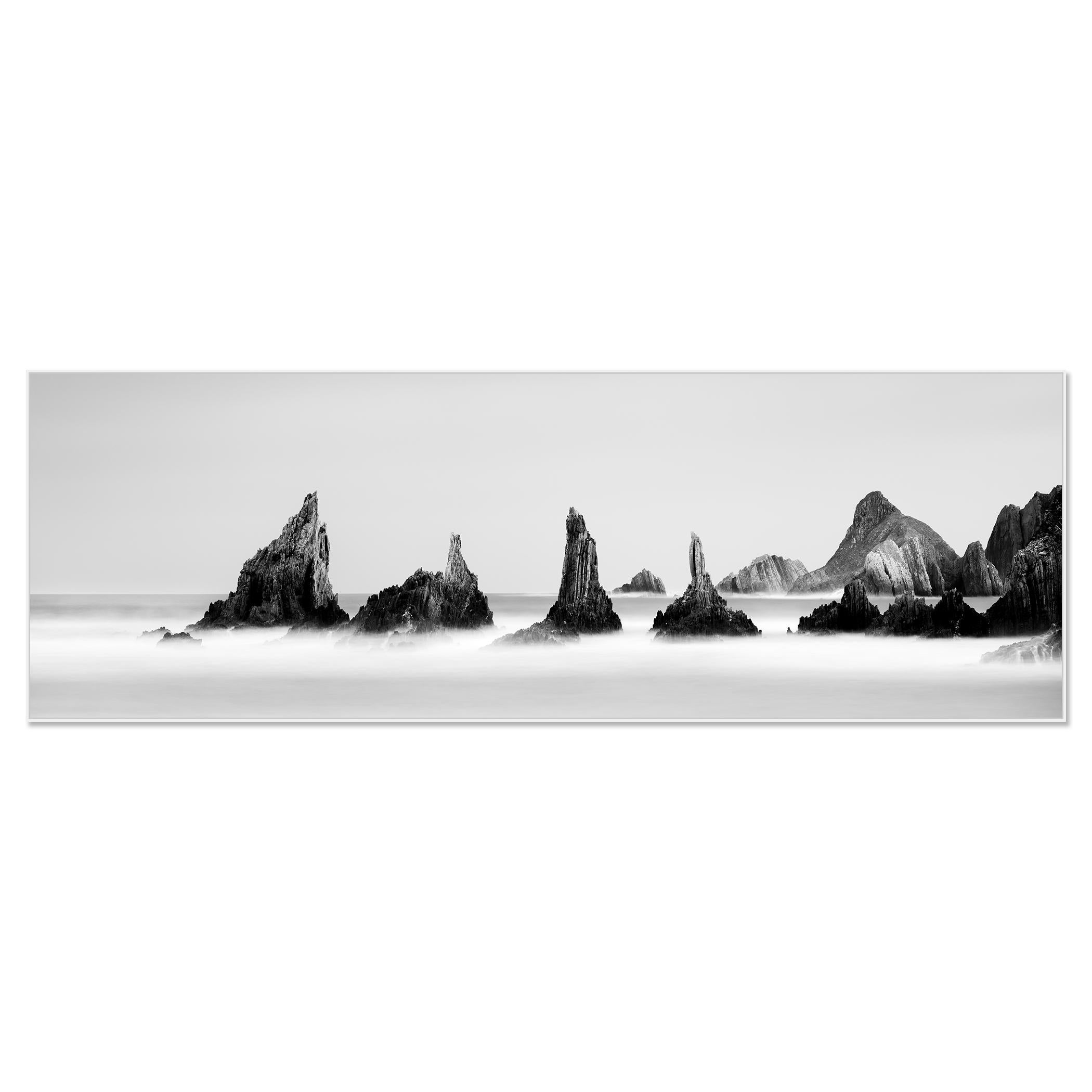 Rocky Peaks Panorama, black and white photography limited edition seascape - Contemporary Photograph by Gerald Berghammer