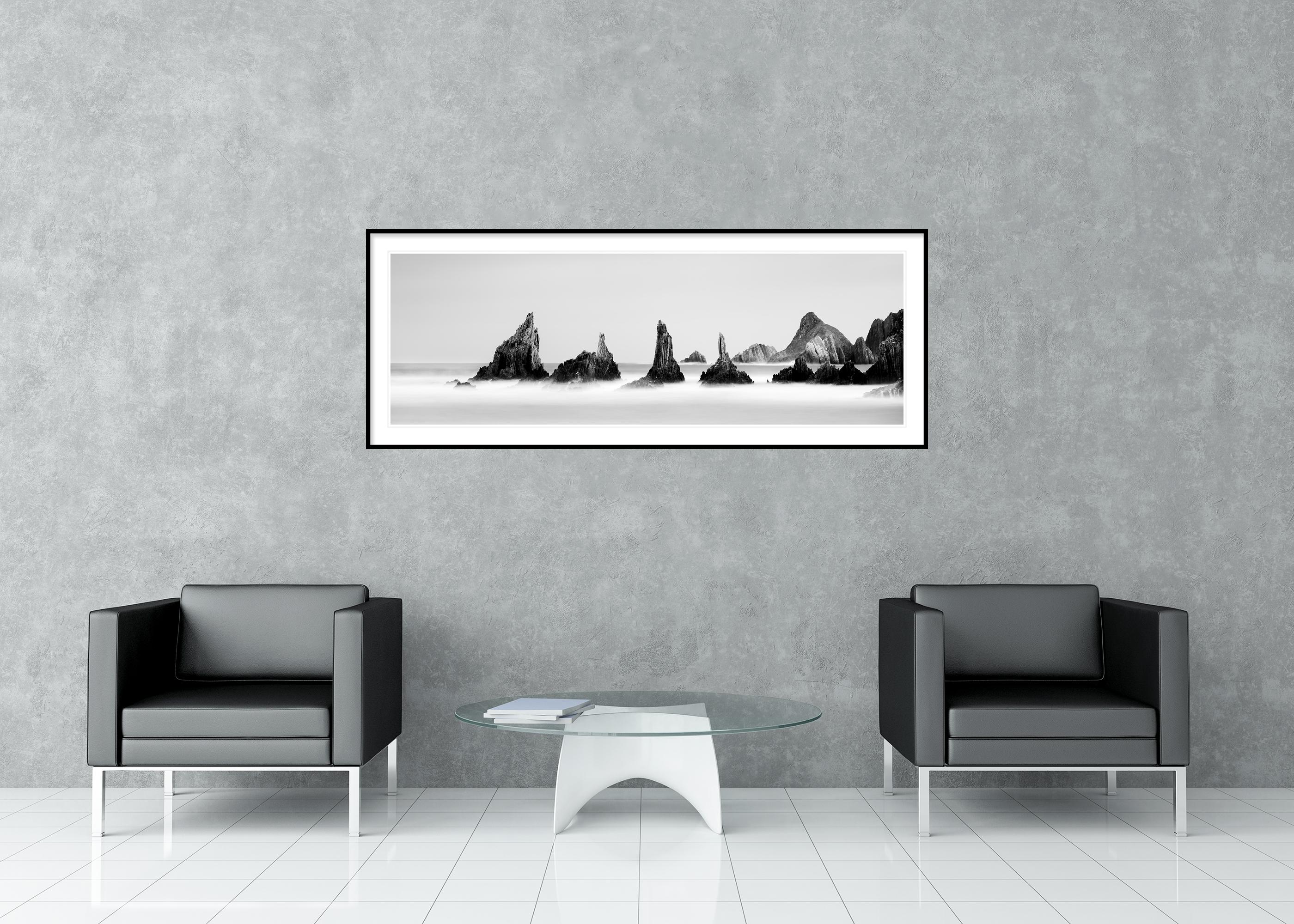 Rocky Peaks Panorama, black and white photography limited edition seascape For Sale 2