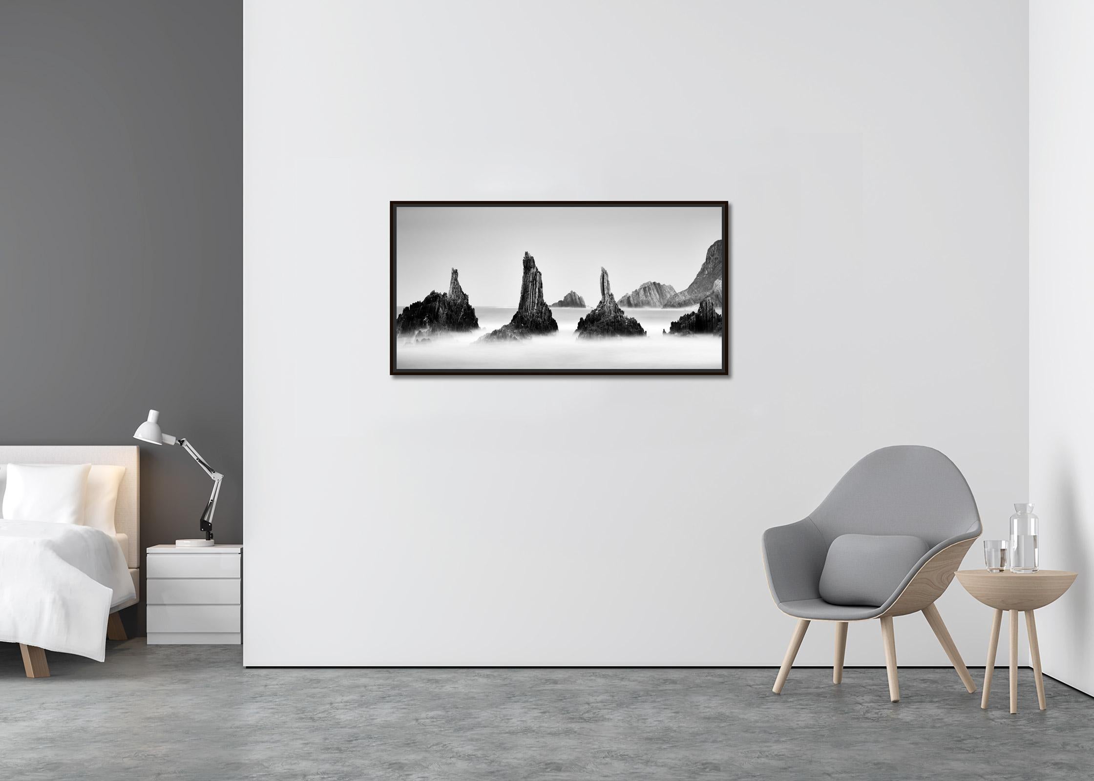 Rocky Peaks Panorama, Cantabrian Coast, monochrome photograph, limited edition - Contemporary Photograph by Gerald Berghammer