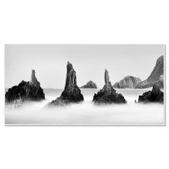 Rocky Peaks Panorama, Cantabrian Coast - monochrome photograph, limited edition