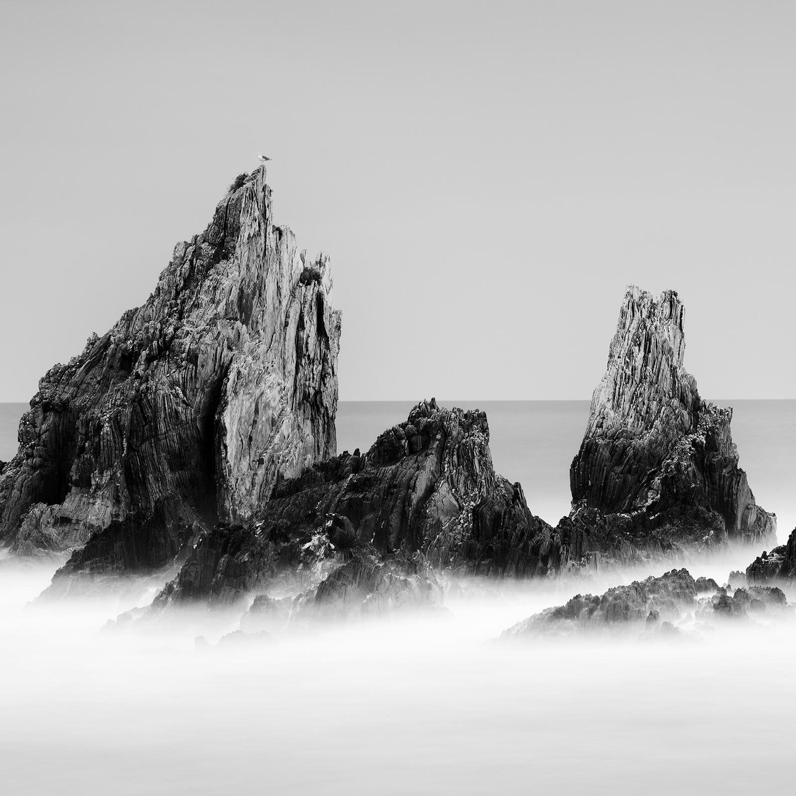 Rocky Peaks Panorama, Spain, black and white photography, seascape, landscape  For Sale 4