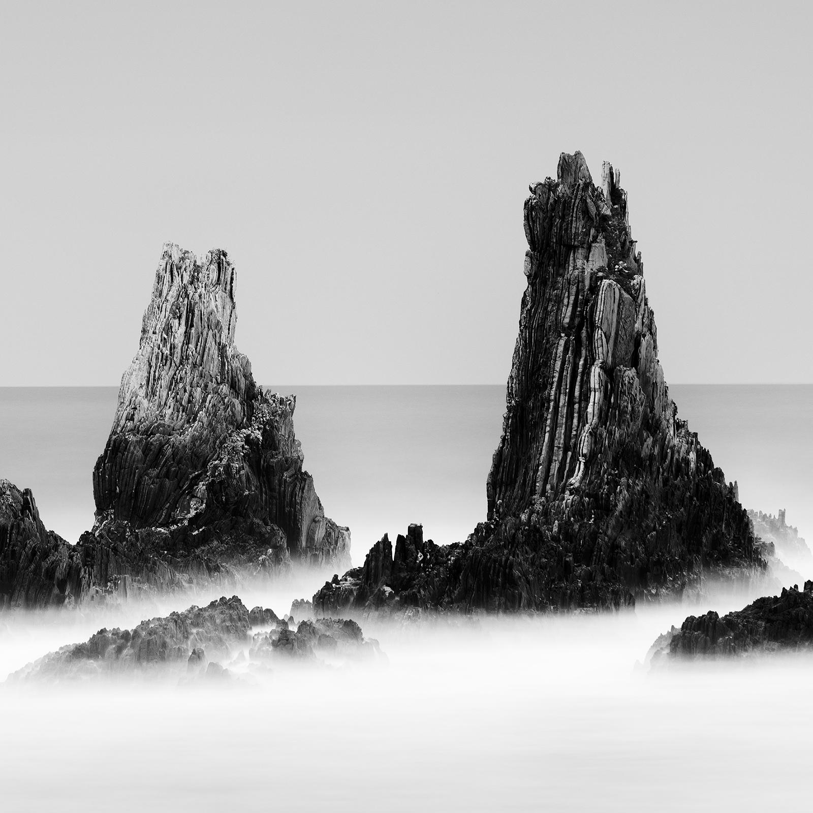 Rocky Peaks Panorama, Spain, black and white photography, seascape, landscape  For Sale 5