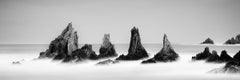 Rocky Peaks Panorama, Spain, black and white photography, seascape, landscape 