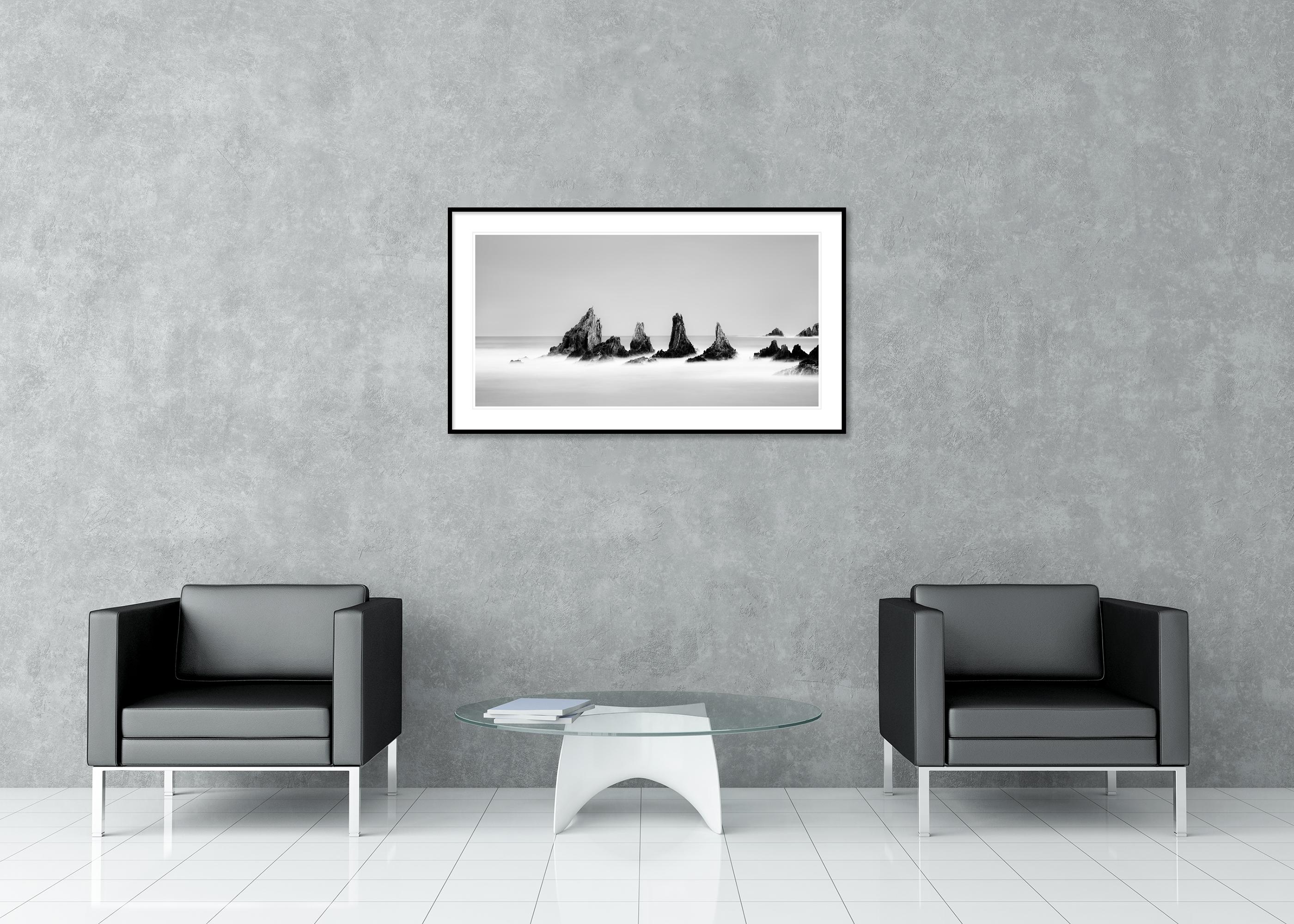 Rocky Peaks, shoreline, Atlantic Ocean, mono landscape photography print For Sale 2