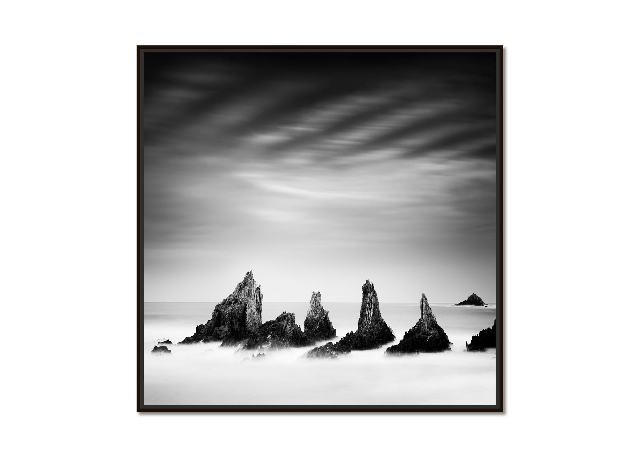Rocky Peaks, storm, fantastic clouds, black and white photography, landscape - Photograph by Gerald Berghammer