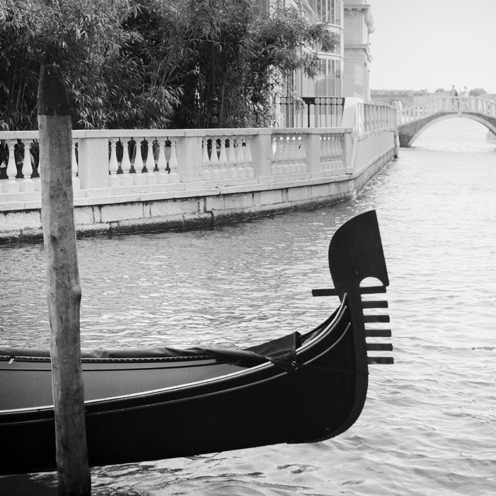 Romance in Venice, Gondoliere, black and white photography, fine art landscape For Sale 1