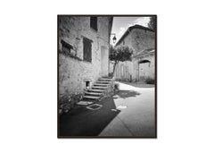 Romantic Stone House in Provence, France, black and white photography, landscape