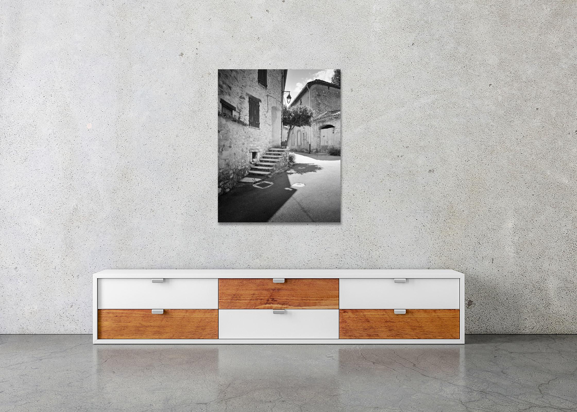Romantic Stone House in Provence, France, black and white photography, landscape For Sale 2