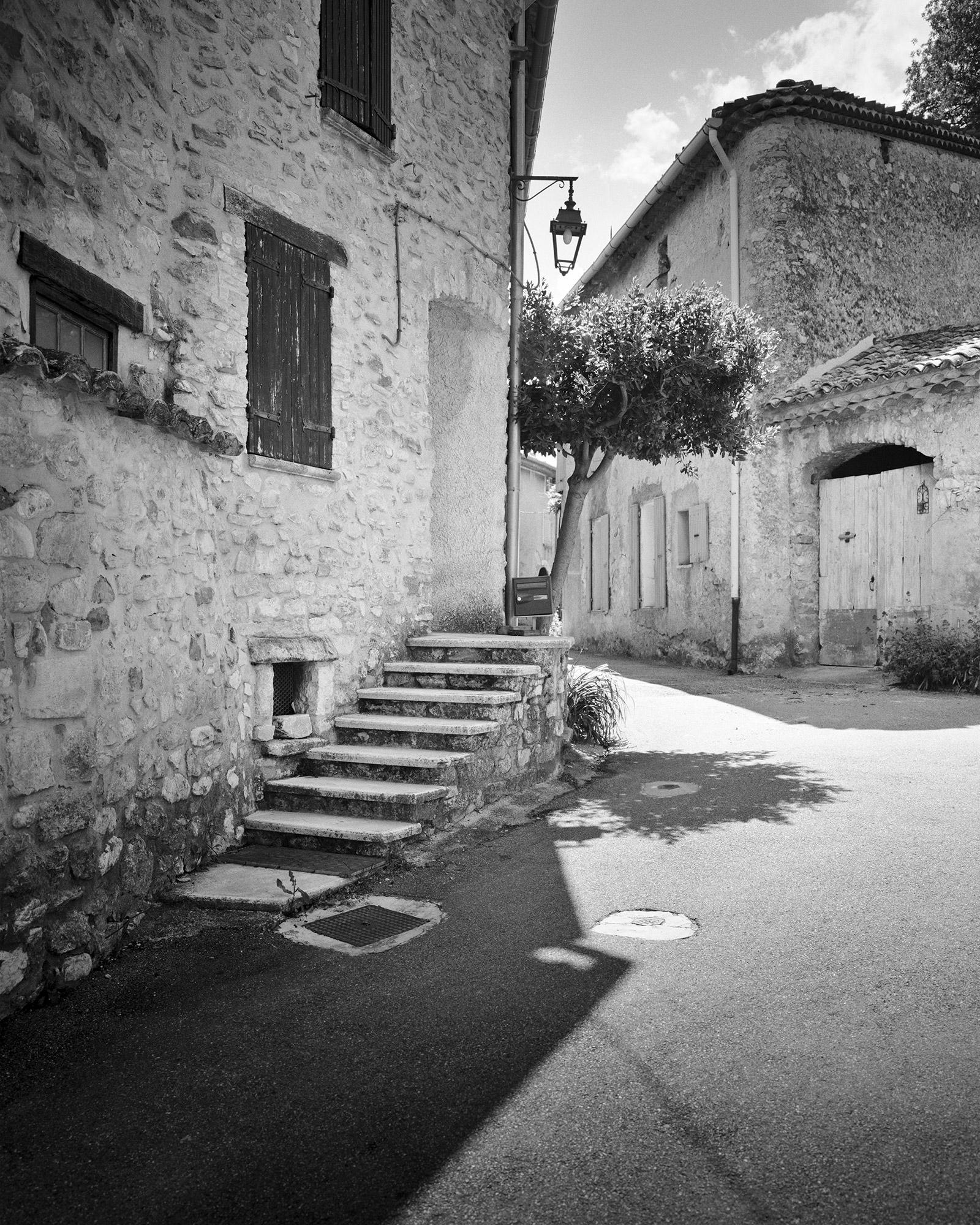 Gerald Berghammer Black and White Photograph - Romantic Stone House in Provence, France, black and white photography, landscape