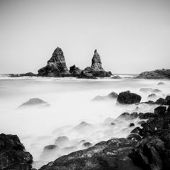 Roques de Arguamul Rocks, Spain, black and white, long exposure landscape photo