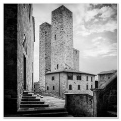San Gimignano, Historic Centre, Tuscany, black and white landscape photography