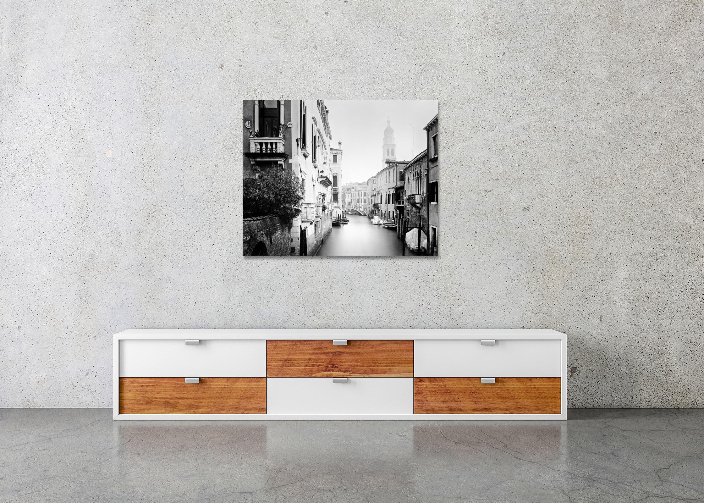 San Giorgio dei Greci, Venice, Italy, black and white photography, landscape - Contemporary Photograph by Gerald Berghammer