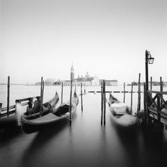 Santa Maria della Salute, Gondola, Venice, black and white cityscape photography