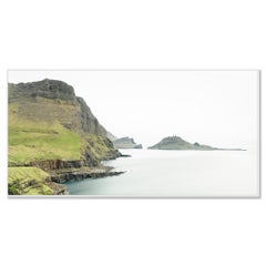 Panorama delle scogliere marine - paesaggio marino a lunga esposizione - Isole Faroe, foto limitata