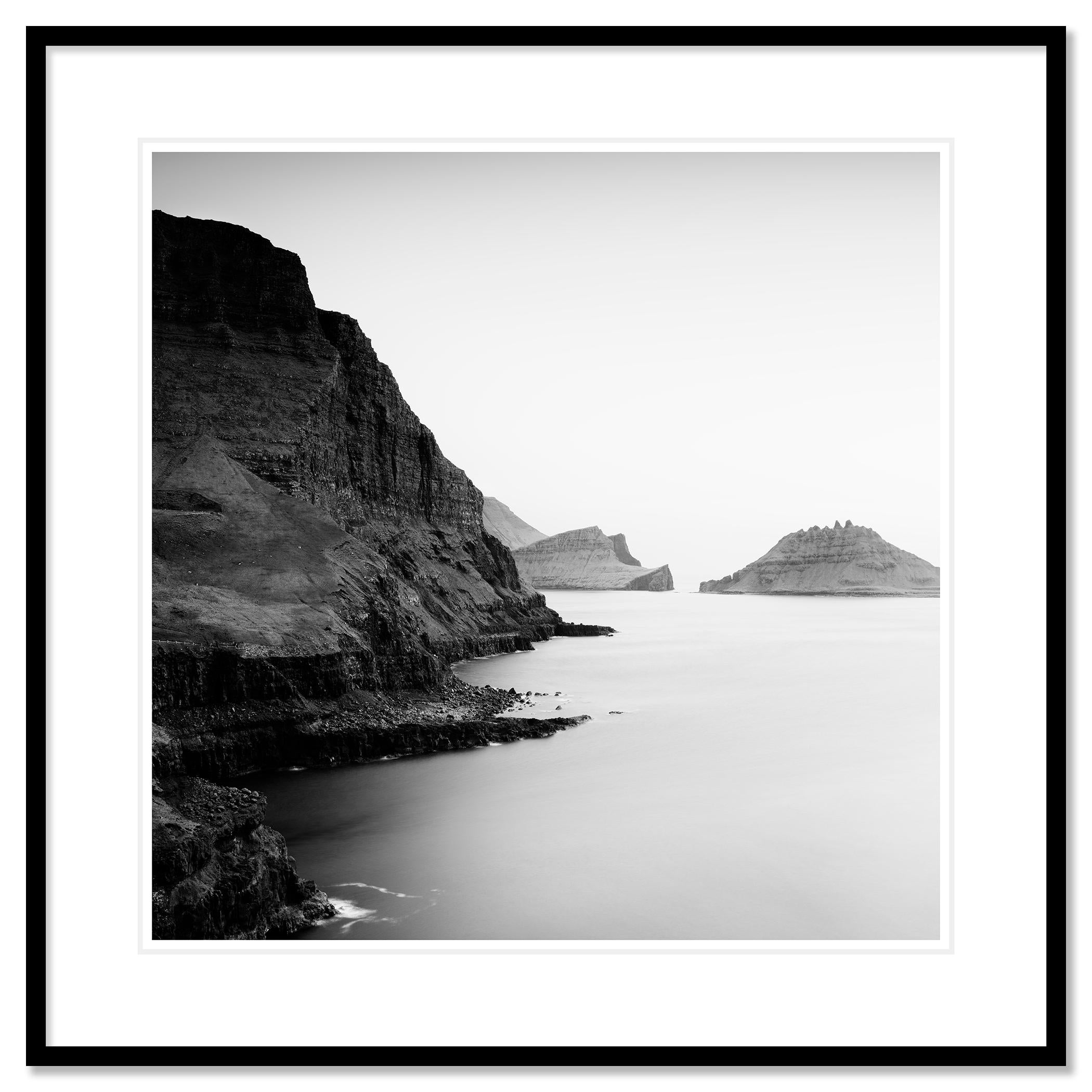 Black and white fine art long exposure seascape - landscape photography print. Archival pigment ink print, edition of 7. Signed, titled, dated and numbered by artist. Certificate of authenticity included. Printed with 4cm white border.
International