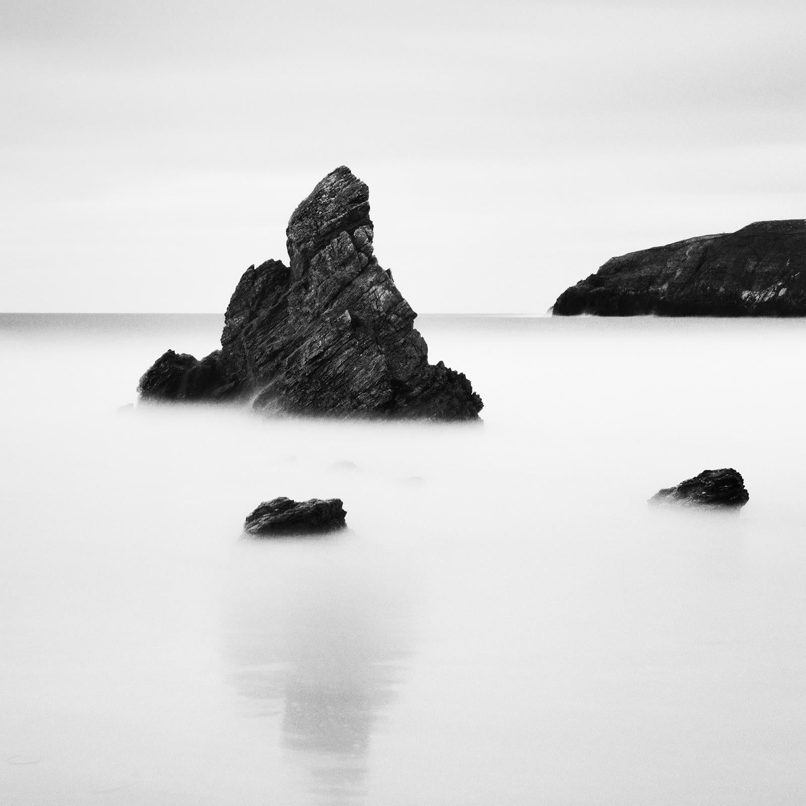 Sea Stack, scottish Coast, black and white, long exposure waterscape photography For Sale 3