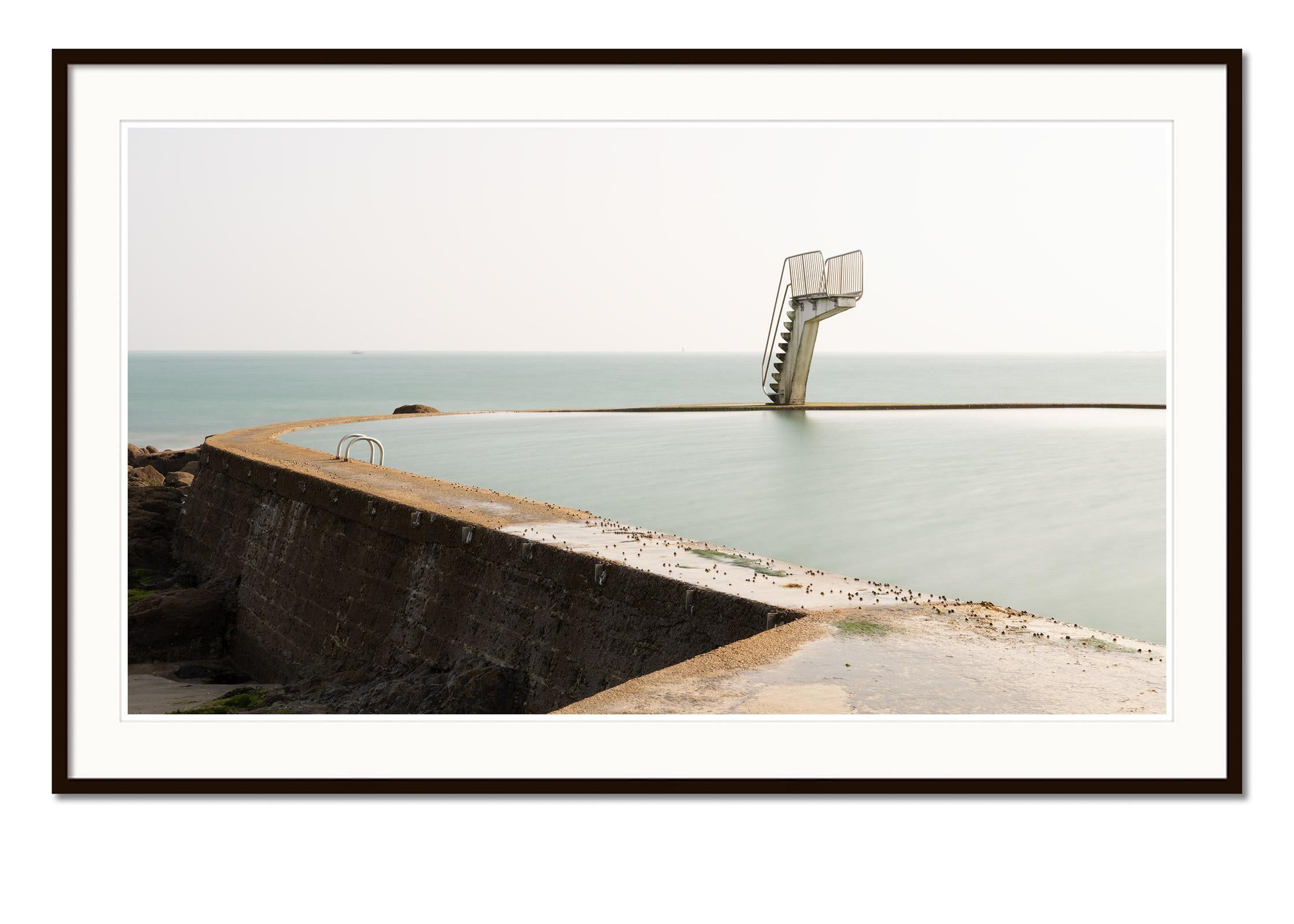 Sea Water swimming Pool, Diving Platform, color photography, limited edition - Beige Color Photograph by Gerald Berghammer