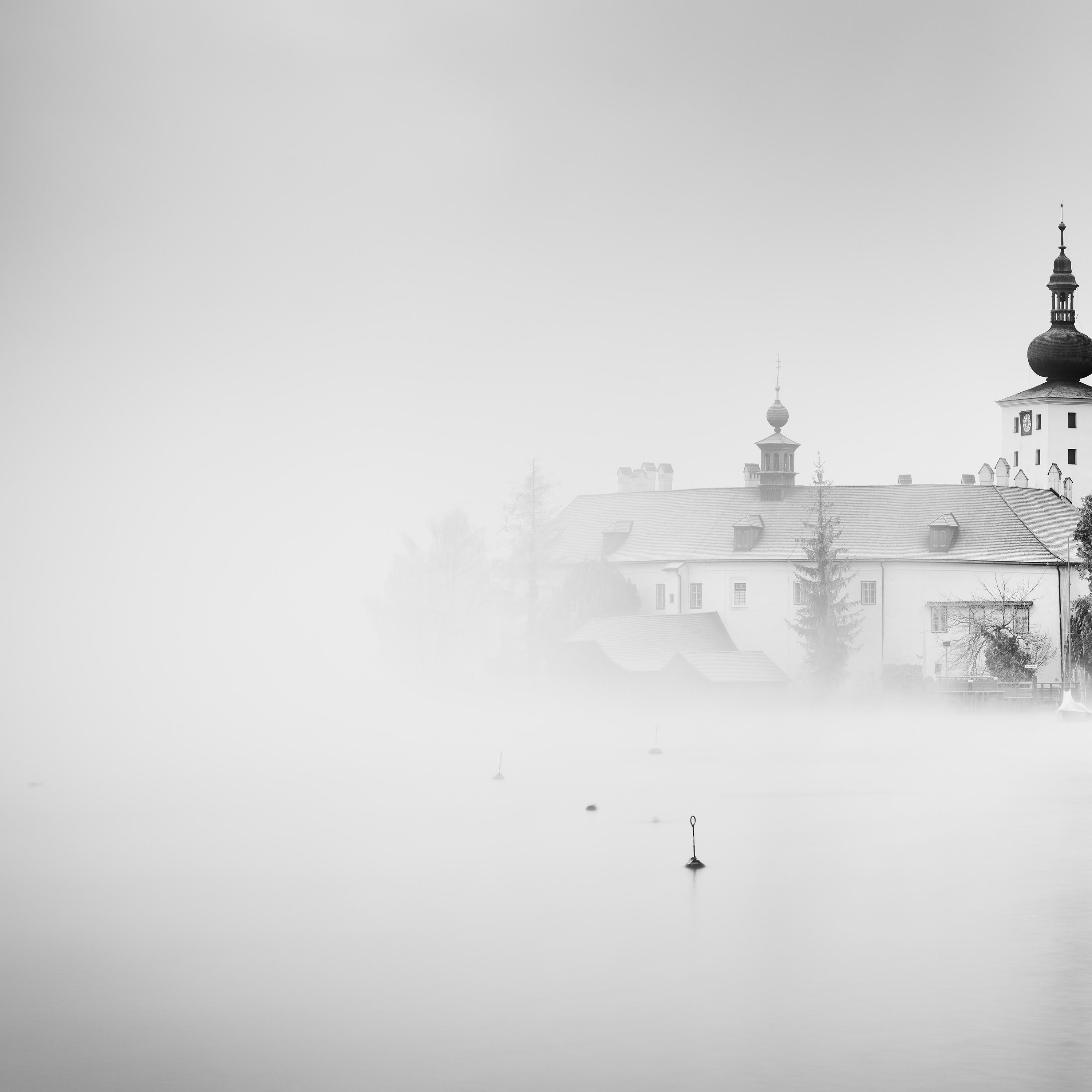Seeschloss Ort Austria black and white long exposure waterscape art photography For Sale 3