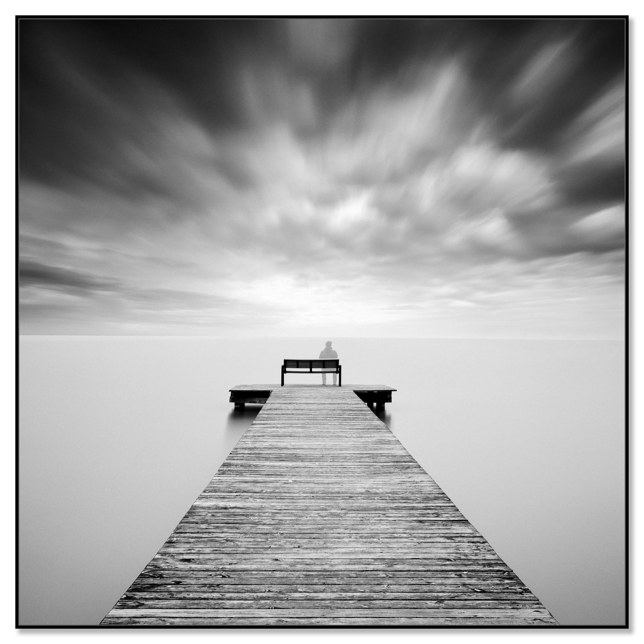 Self Portrait lake storm long exposure waterscape photography - Photograph by Gerald Berghammer