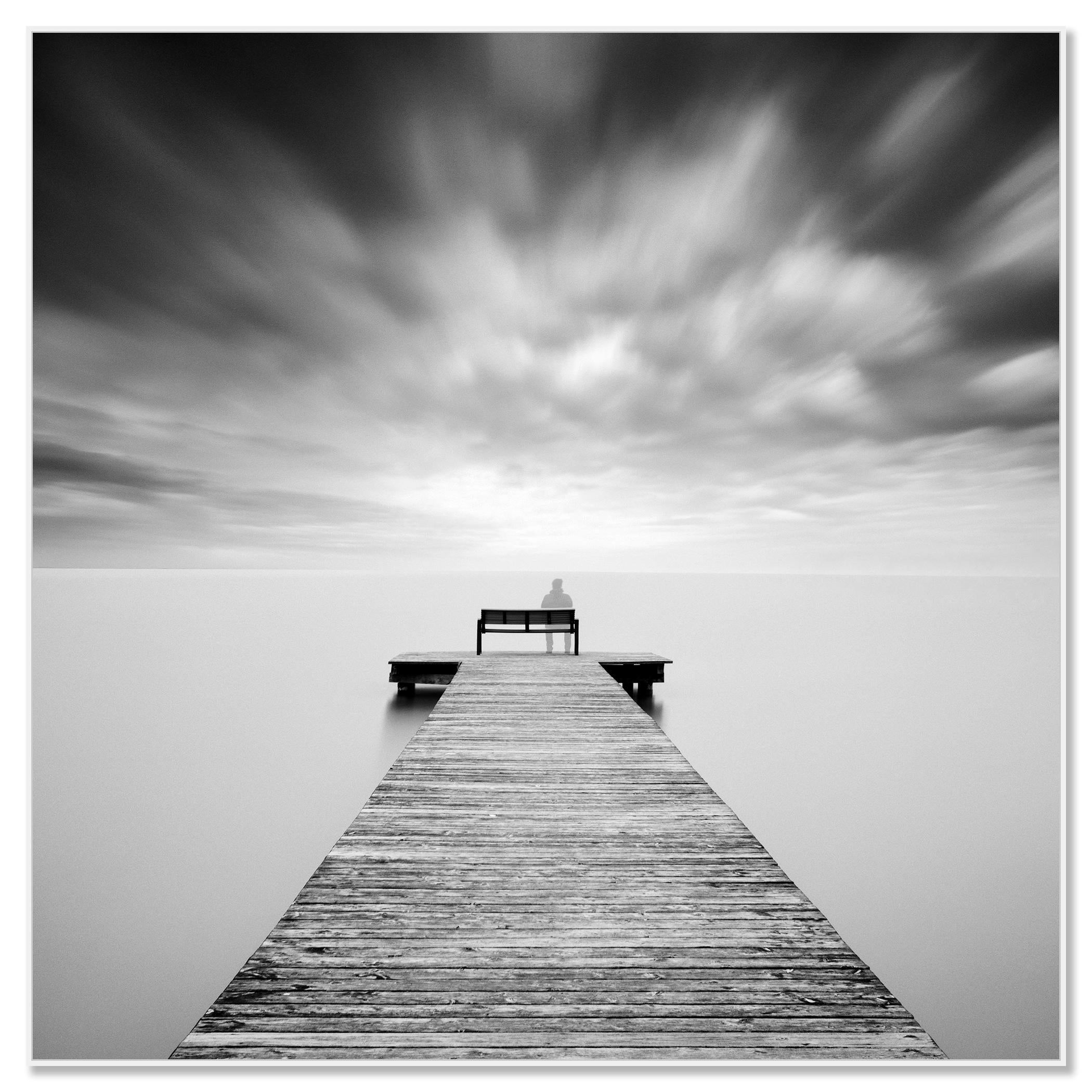 Self Portrait lake storm long exposure waterscape photography - Contemporary Photograph by Gerald Berghammer