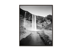 Seljalandsfoss, Waterfall, Iceland - black and white photography - waterscape
