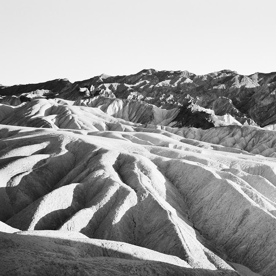 Shadow Mountains Panorama, Death Valley, black and white photography, landscape For Sale 1