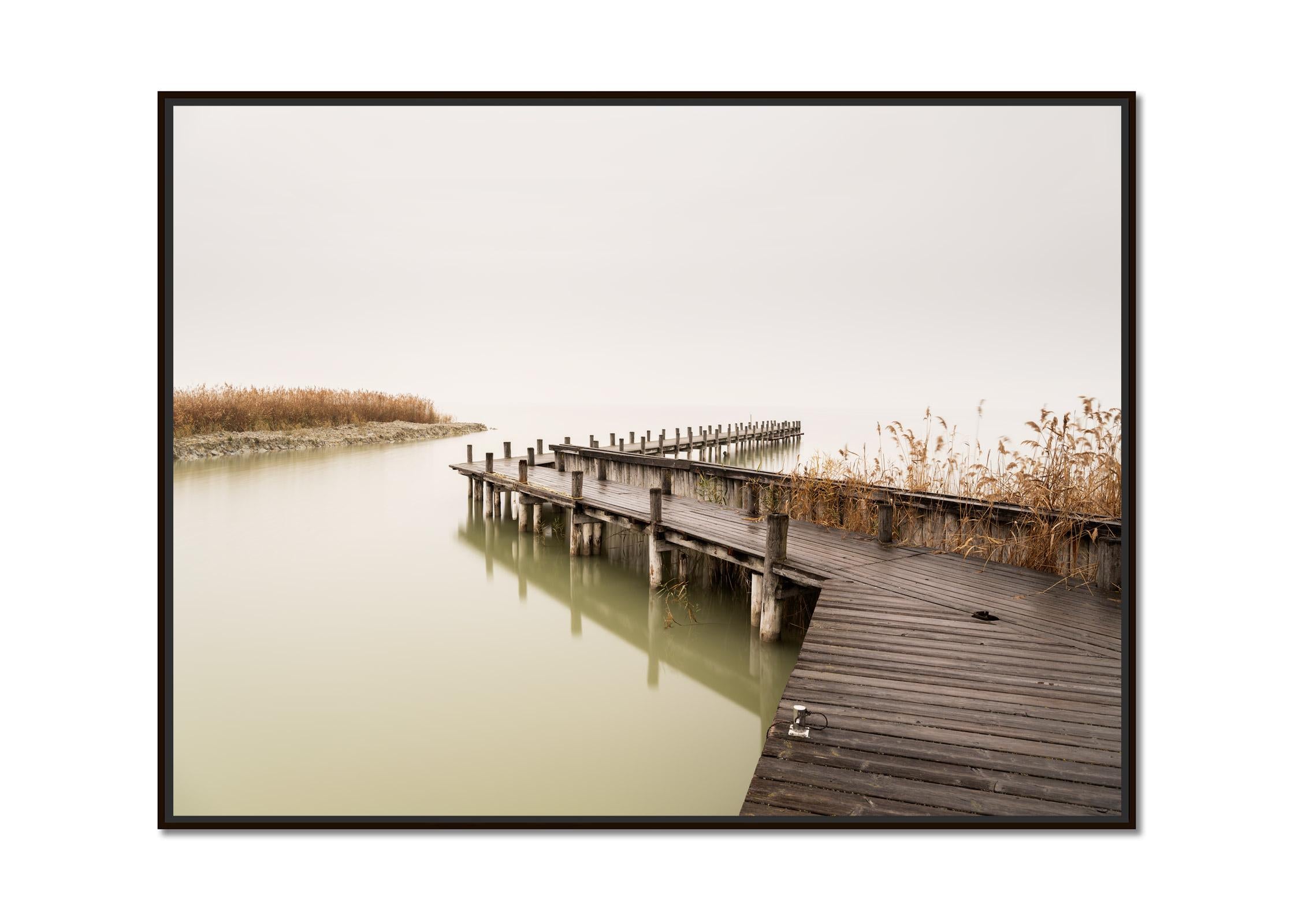 Silent Lake, nebliges Morgen, Pfeil, Farbfotograpie, Landschaft, limitierte Auflage – Photograph von Gerald Berghammer