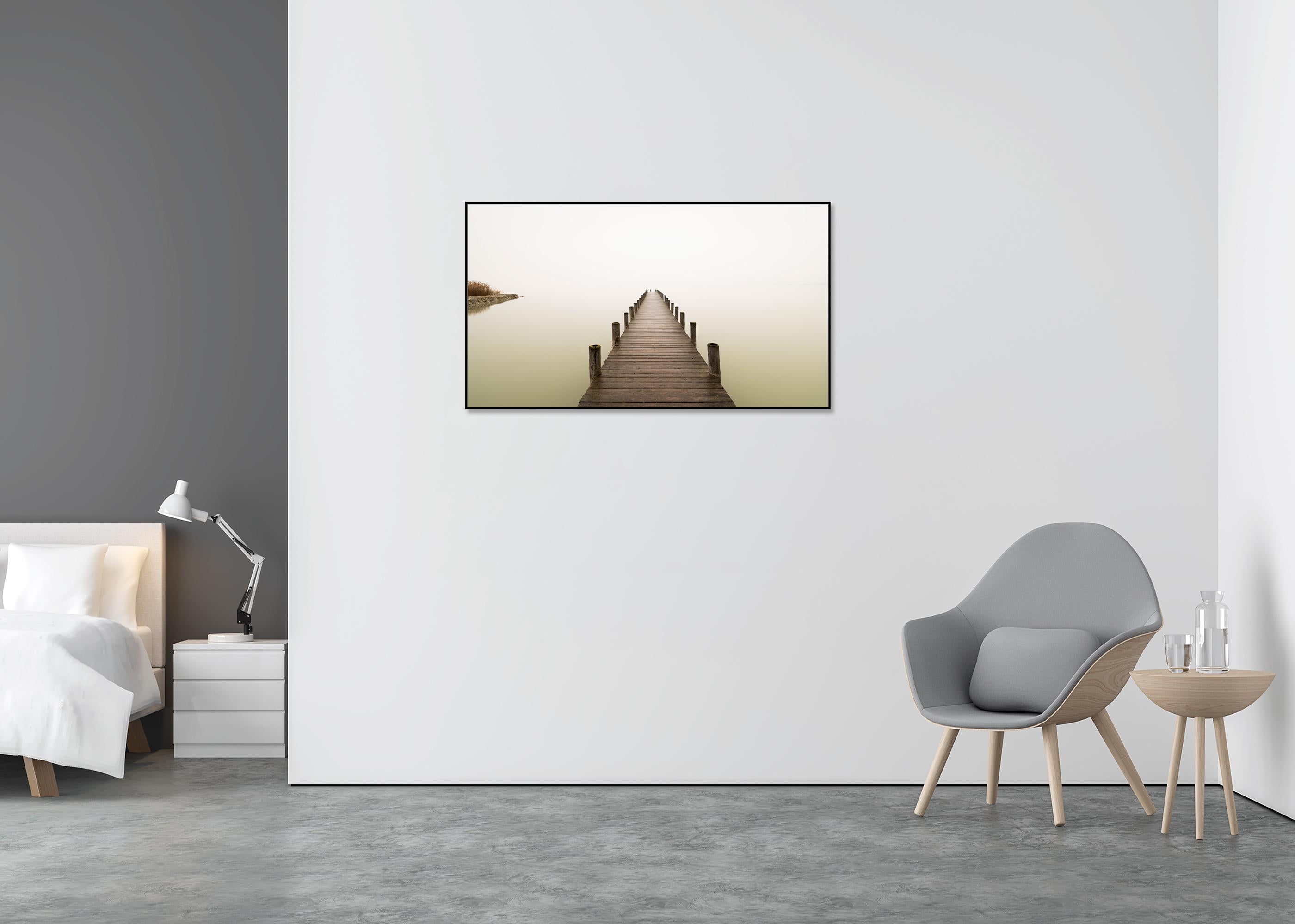 Silent Lake Panorama - color large scale - long exposure seascape - limited - Beige Landscape Photograph by Gerald Berghammer