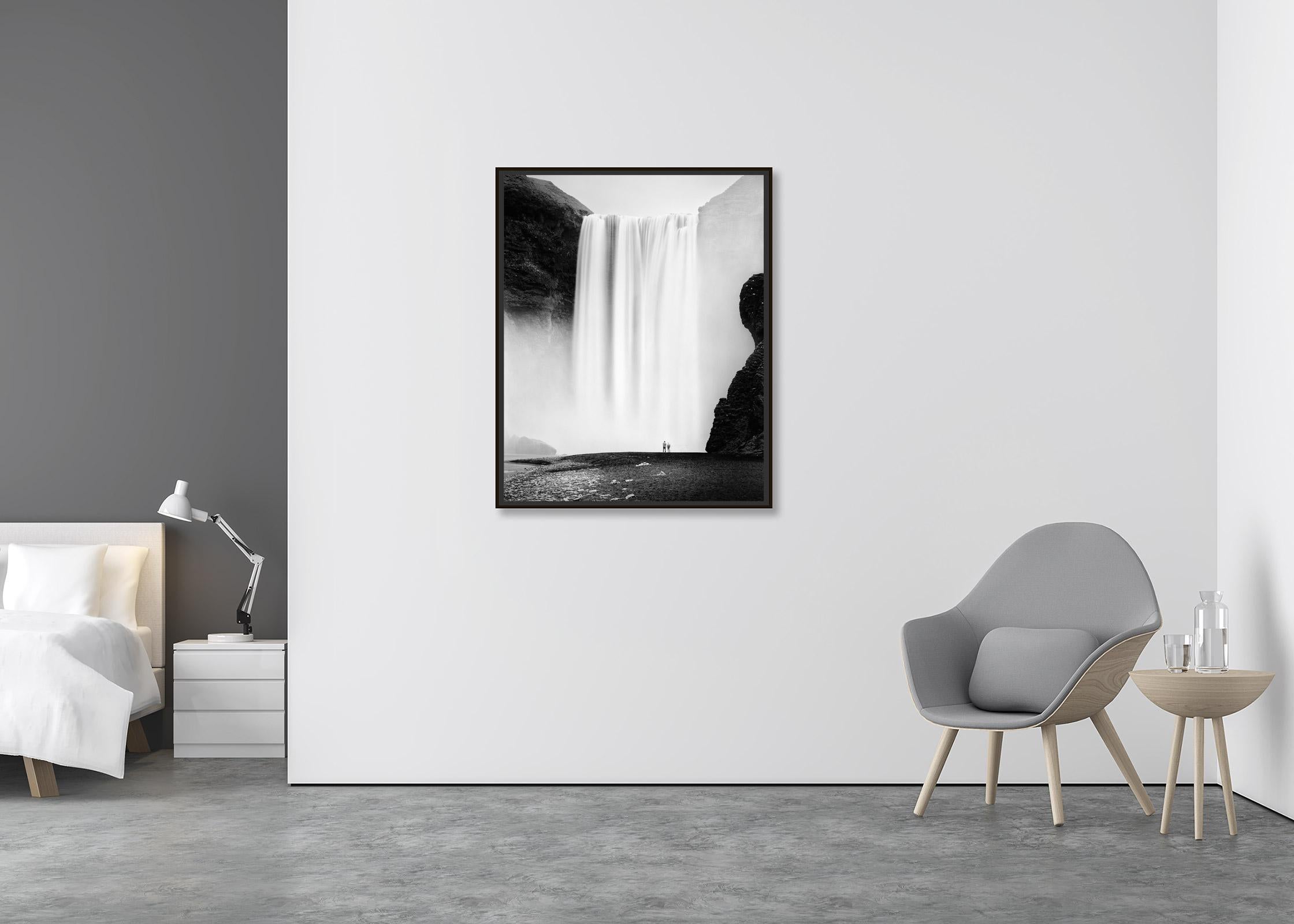 Skogafoss, Waterfall, Iceland, black and white, fine art landscape, photography - Contemporary Photograph by Gerald Berghammer