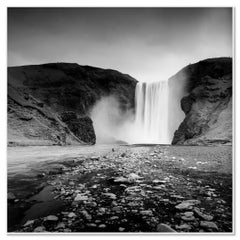 Skógafoss Waterfall, Iceland – Black & White Fine Art Print